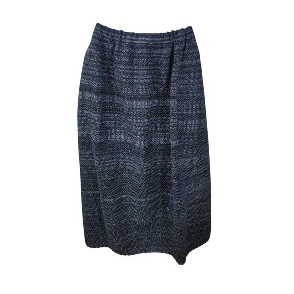 Chris Triola Knit Skirt Medium Gray Art To Wear One Of A Kind Elastic Waist Pull - Picture 4 of 7